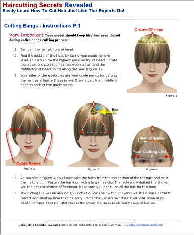 cutting bangs fringe instructions from tutorial guide book