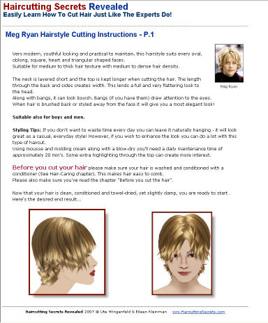 hairstyles instructions. Meg Ryan hairstyle